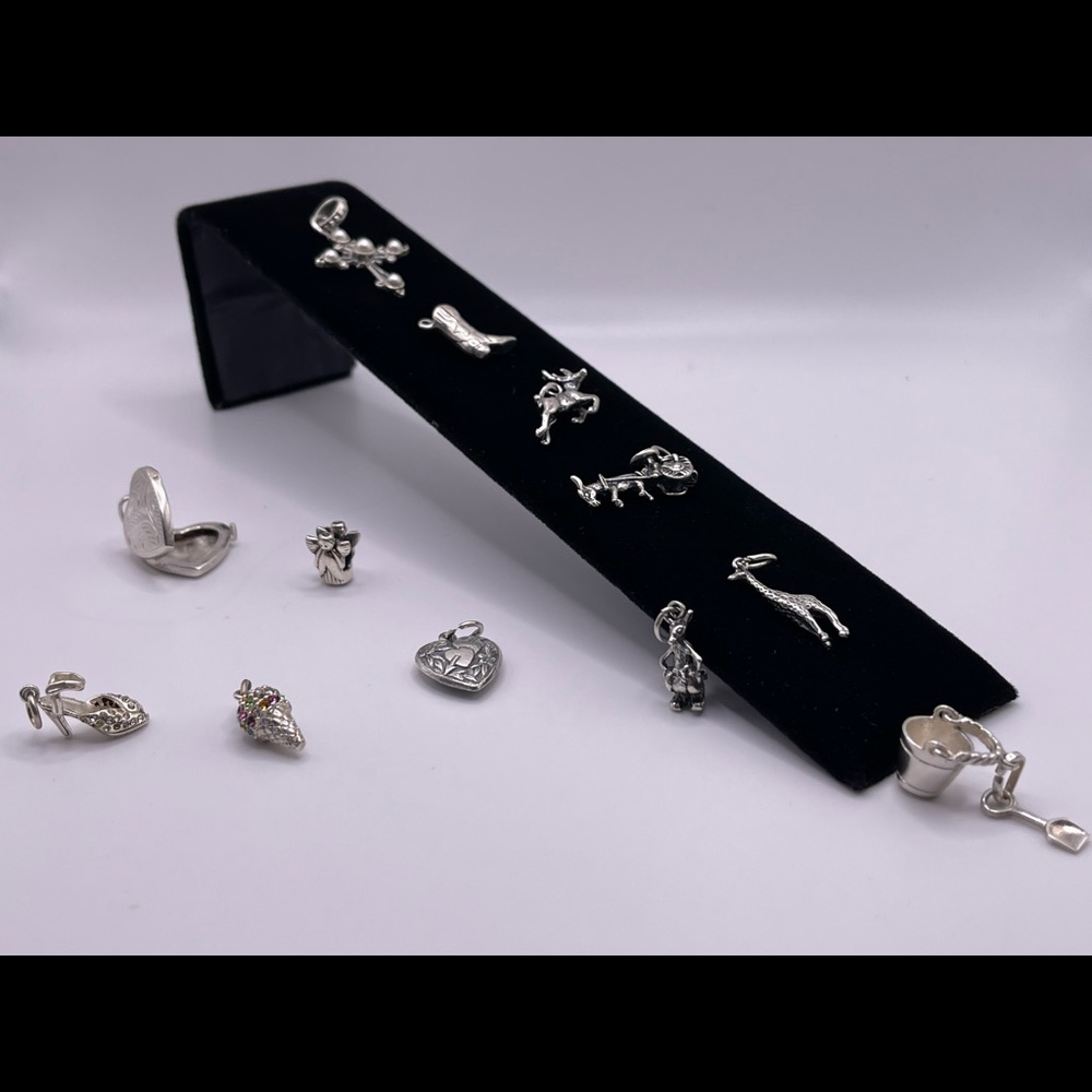 Bellos accesorios anillo y arete sale $35 y cada dije. Sale $15